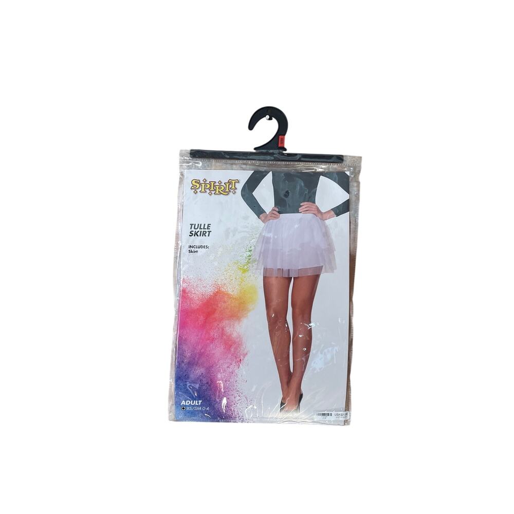 Spirit Halloween Skirt White Tulle Adult XS/S Costume Tutu Layered Mini